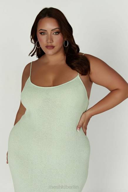 Kleidung Meshki Magnolien-Strick-Midikleid Pistaziengrün 2F8B321