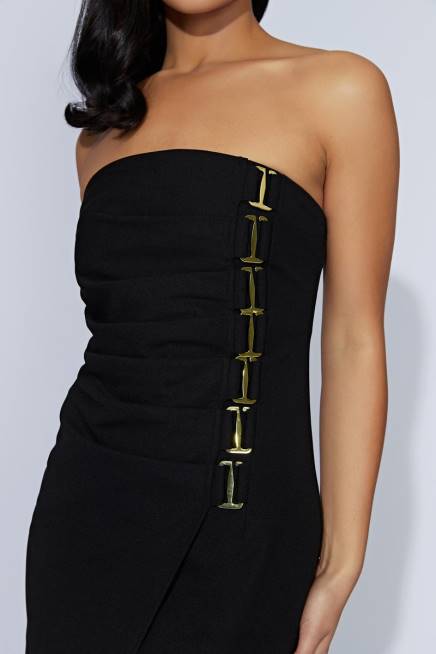 Kleidung Meshki Mercer E-Hook Midikleid Schwarz 2F8B525