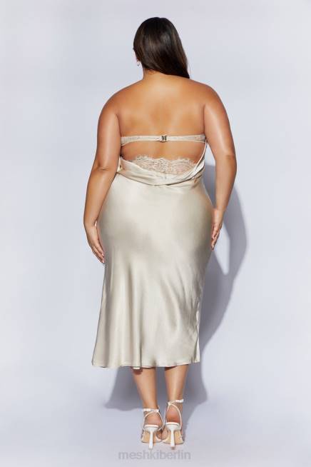 Kleidung Meshki Mischa trägerloses Midikleid mit Spitzendetails Sekt 2F8B31