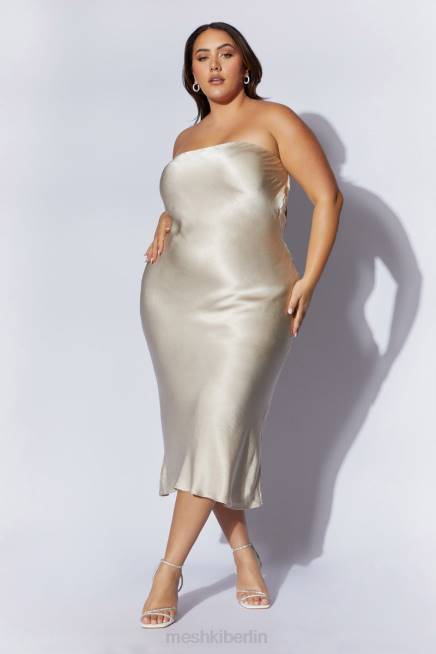 Kleidung Meshki Mischa trägerloses Midikleid mit Spitzendetails Sekt 2F8B31