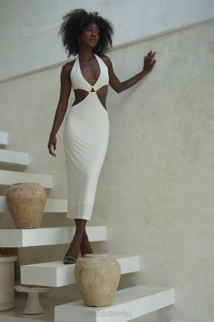 Kleidung Meshki Natalie Neckholder-Midikleid mit Cut-Outs Knochen 2F8B720