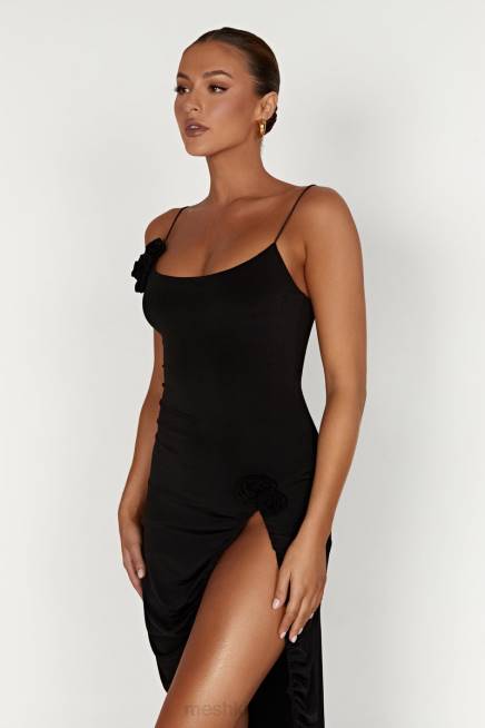 Kleidung Meshki Nevaeh Rose Midikleid Schwarz 2F8B219