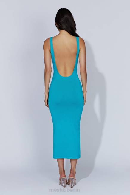 Kleidung Meshki Nola Strick-Midikleid mit Cut-Outs Aquamarin 2F8B662