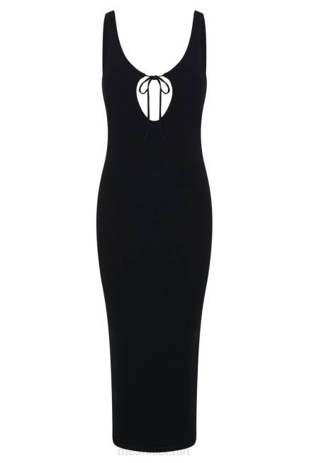 Kleidung Meshki Nola Strick-Midikleid mit Cut-Outs Schwarz 2F8B649