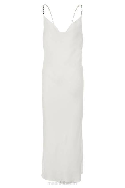 Kleidung Meshki Rasta-Midikleid mit Wasserfallausschnitt und Strassträgern Weiß 2F8B534