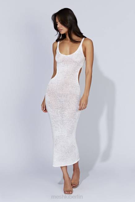 Kleidung Meshki Shae Strick-Midikleid mit U-Ausschnitt Weiß 2F8B274
