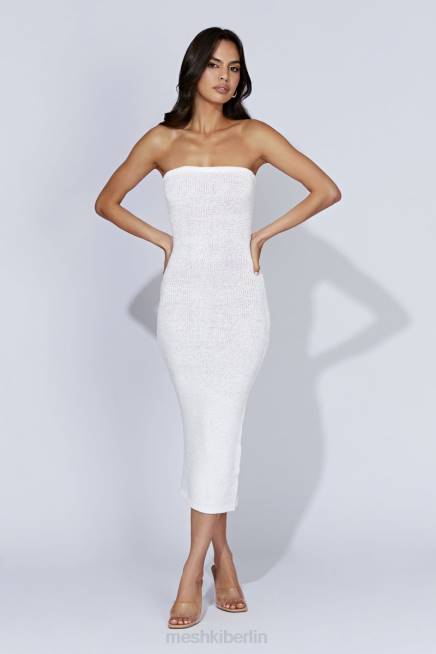 Kleidung Meshki Trägerloses Midikleid aus Bandgarn von Friya Weiß 2F8B621