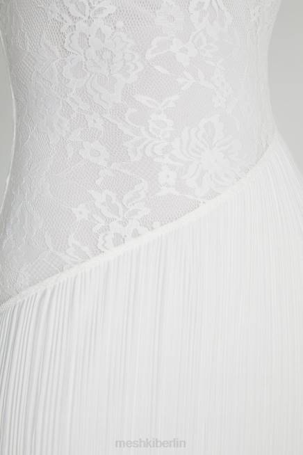 Kleidung Meshki Trägerloses Midikleid aus Spitze mit Plissee von Skye Weiß 2F8B305