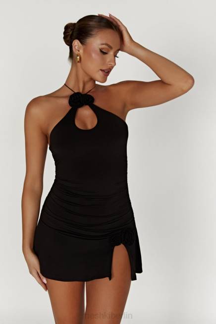 Kleidung Meshki Adeline Rose Neckholder-Minikleid Schwarz 2F8B285