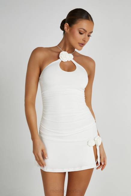 Kleidung Meshki Adeline Rose Neckholder-Minikleid Weiß 2F8B157