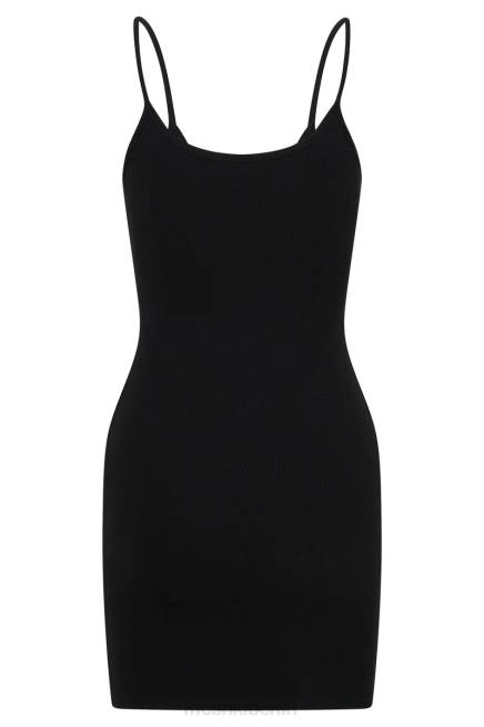Kleidung Meshki Alexis Mini-Rippenkleid Schwarz 2F8B725