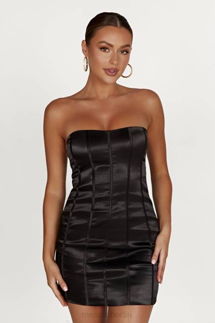 Kleidung Meshki Amaya-Minikleid mit Schnürkorsett Schwarz 2F8B604