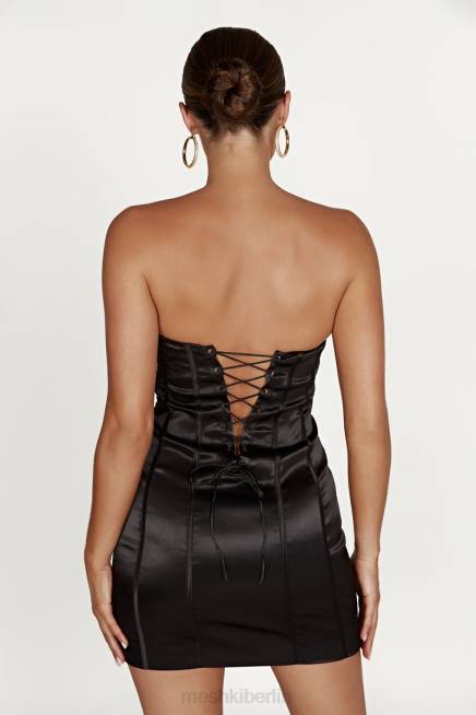 Kleidung Meshki Amaya-Minikleid mit Schnürkorsett Schwarz 2F8B604