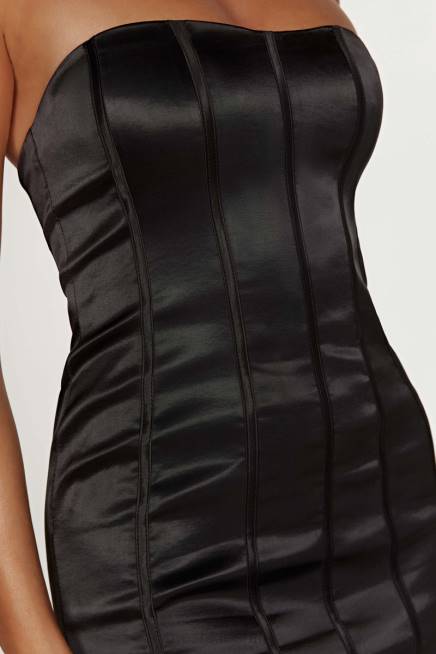 Kleidung Meshki Amaya-Minikleid mit Schnürkorsett Schwarz 2F8B604