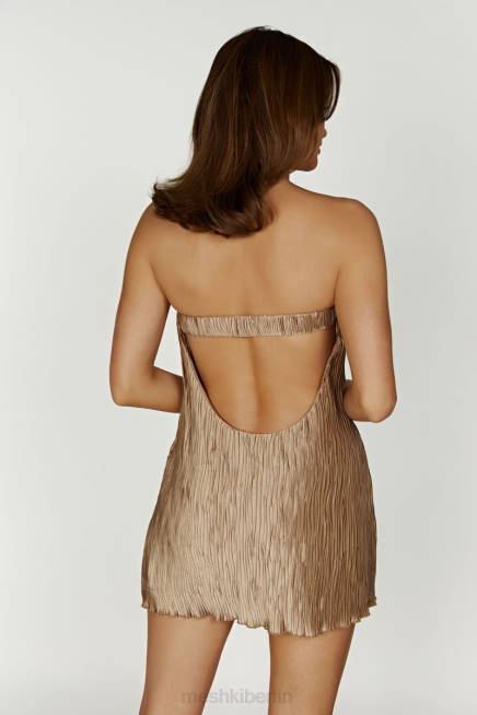 Kleidung Meshki Athena Plisse Mini-Etuikleid Bronze 2F8B239