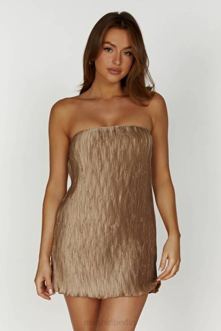 Kleidung Meshki Athena Plisse Mini-Etuikleid Bronze 2F8B239