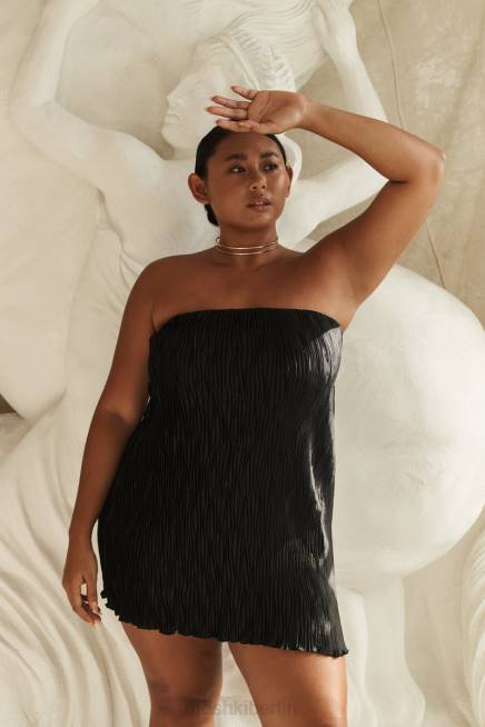 Kleidung Meshki Athena Plisse Mini-Etuikleid Schwarz 2F8B320