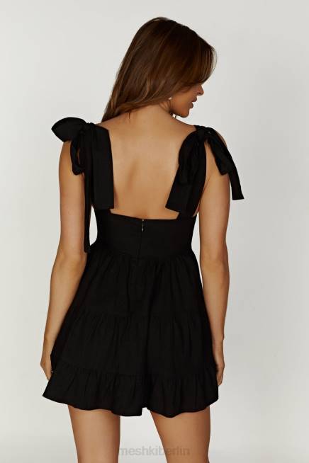 Kleidung Meshki Aurelia Leinen-Minikleid Schwarz 2F8B212