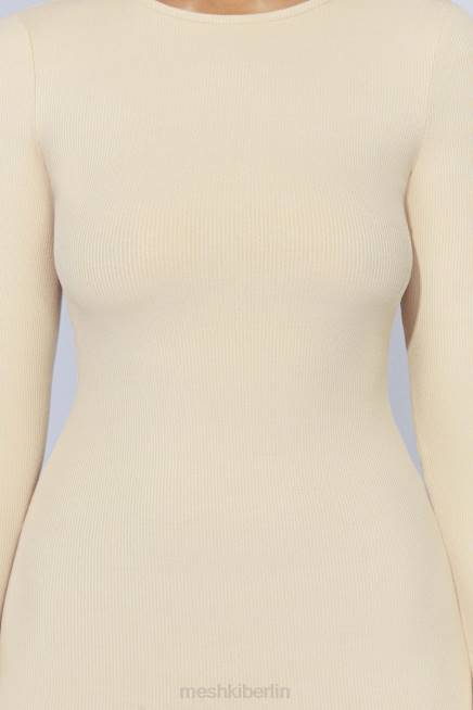 Kleidung Meshki Bayley Minikleid mit ausgestellten Ärmeln Creme 2F8B554