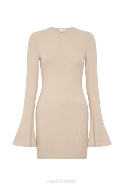 Kleidung Meshki Bayley Minikleid mit ausgestellten Ärmeln Creme 2F8B554