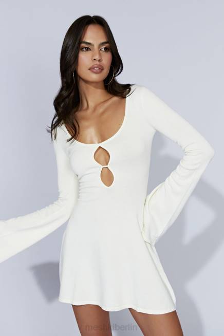 Kleidung Meshki Birdie-Strick-Minikleid mit langen Ärmeln Weiß 2F8B454