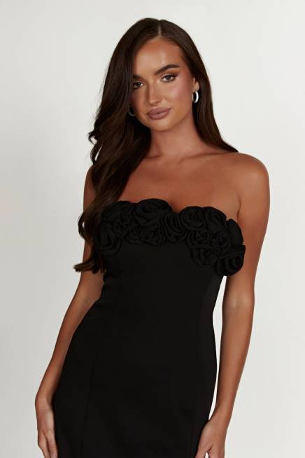 Kleidung Meshki Brooks Rose Minikleid Schwarz 2F8B376