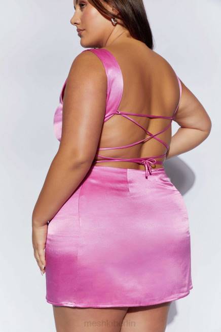 Kleidung Meshki Carina Mini-Slipkleid mit Binderücken Rosa 2F8B448
