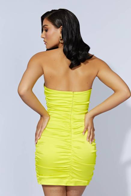 Kleidung Meshki Corinne gerafftes Minikleid frisches Grün 2F8B615