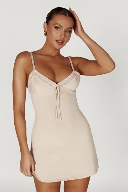 Kleidung Meshki Ellis Pointelle-Strick-Minikleid Knochen 2F8B282