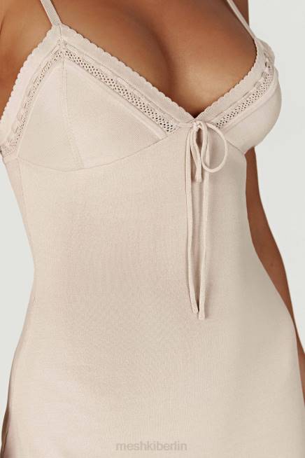 Kleidung Meshki Ellis Pointelle-Strick-Minikleid Knochen 2F8B282