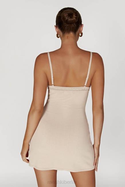 Kleidung Meshki Ellis Pointelle-Strick-Minikleid Knochen 2F8B282