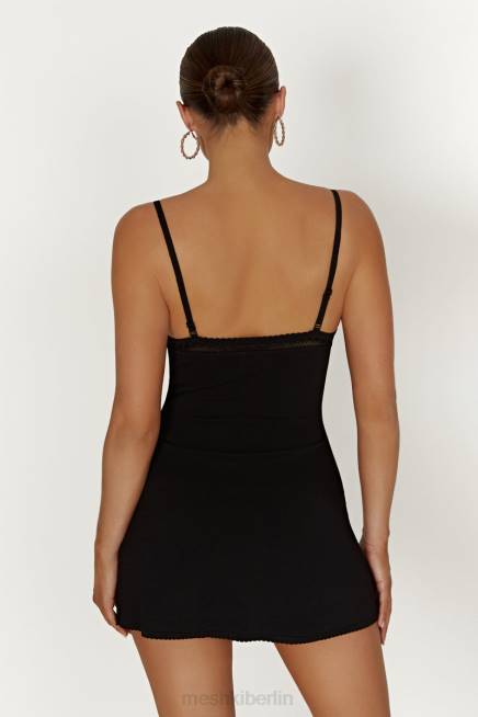 Kleidung Meshki Ellis Pointelle-Strick-Minikleid Schwarz 2F8B267