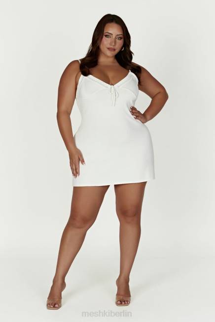 Kleidung Meshki Ellis Pointelle-Strick-Minikleid Weiß 2F8B247