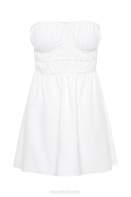 Kleidung Meshki Eloise trägerloses Minikleid aus Leinen Weiß 2F8B346