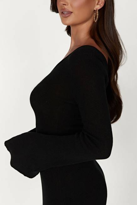 Kleidung Meshki Ember Dry Handle Strick-Minikleid Schwarz 2F8B365