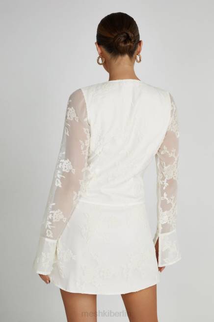 Kleidung Meshki Emory Burnout-Samtkleid Weiß 2F8B270