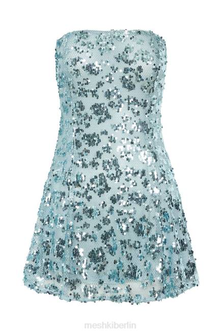 Kleidung Meshki Everleigh trägerloses Pailletten-Minikleid puderblau 2F8B278