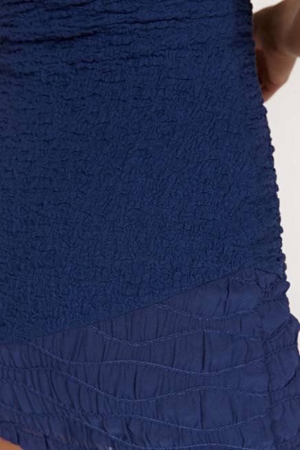 Kleidung Meshki Gemina strukturiertes trägerloses Minikleid Mitternachtsmarine 2F8B386