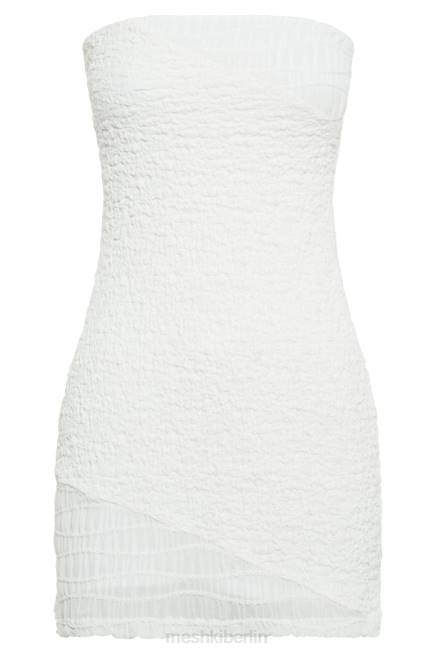 Kleidung Meshki Gemina strukturiertes trägerloses Minikleid Weiß 2F8B505