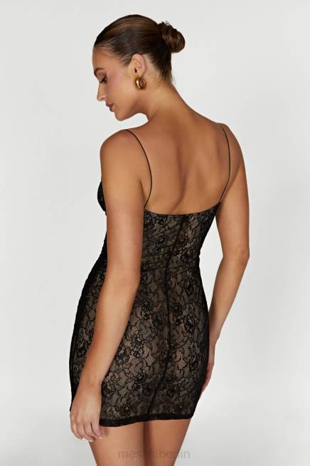 Kleidung Meshki Juliet-Spitzen-Minikleid Schwarz 2F8B342