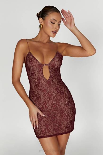 Kleidung Meshki Juliet-Spitzen-Minikleid Wein 2F8B344