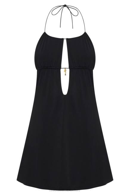 Kleidung Meshki Kehlani Neckholder-Minikleid Schwarz 2F8B610