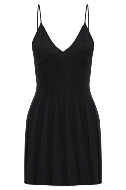 Kleidung Meshki Kendra Rippstrick-Minikleid Schwarz 2F8B77