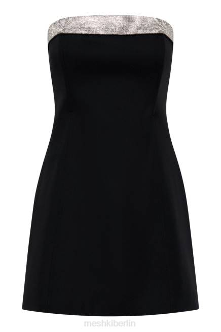 Kleidung Meshki Kiya-Minikleid mit Strass-Kontrast Schwarz 2F8B329