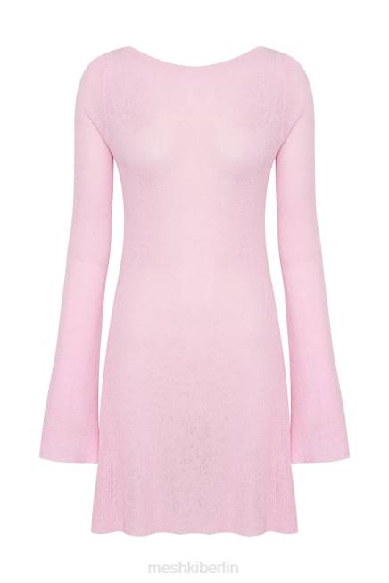 Kleidung Meshki Langärmliges Mini-Strickkleid von Zahra mit offenem Rücken erröten rosa 2F8B248