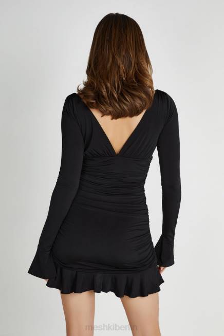 Kleidung Meshki Leanne-Jersey-Minikleid mit Raffungen Schwarz 2F8B252