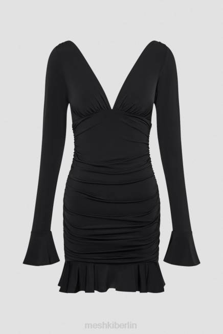 Kleidung Meshki Leanne-Jersey-Minikleid mit Raffungen Schwarz 2F8B252