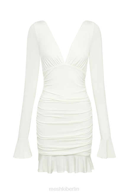 Kleidung Meshki Leanne-Jersey-Minikleid mit Raffungen Weiß 2F8B257
