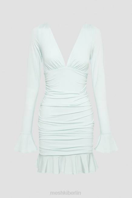 Kleidung Meshki Leanne-Jersey-Minikleid mit Raffungen arktisches Blau 2F8B215