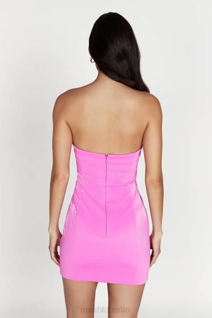 Kleidung Meshki Lizzie Crosshatch-Minikleid aus Kunstleder Rosa 2F8B569